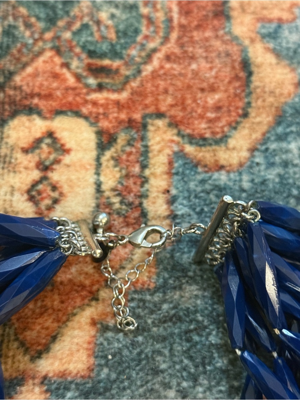Navy Blue Multi-Strand Women’s Bead Necklace - Picture 5 of 8